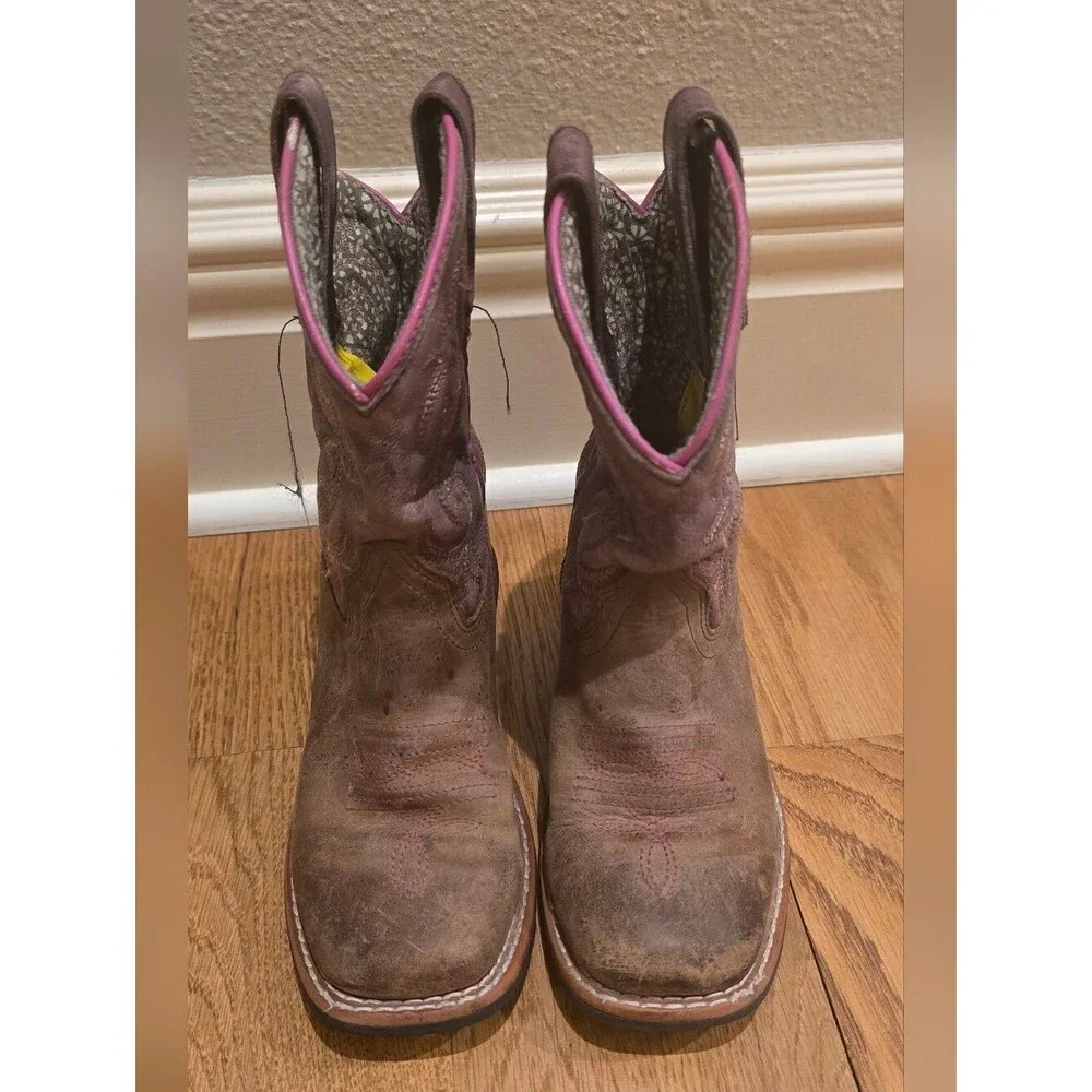 Dan Post Girls Majesty Cowboy Boot Square Toe Sz 11D
